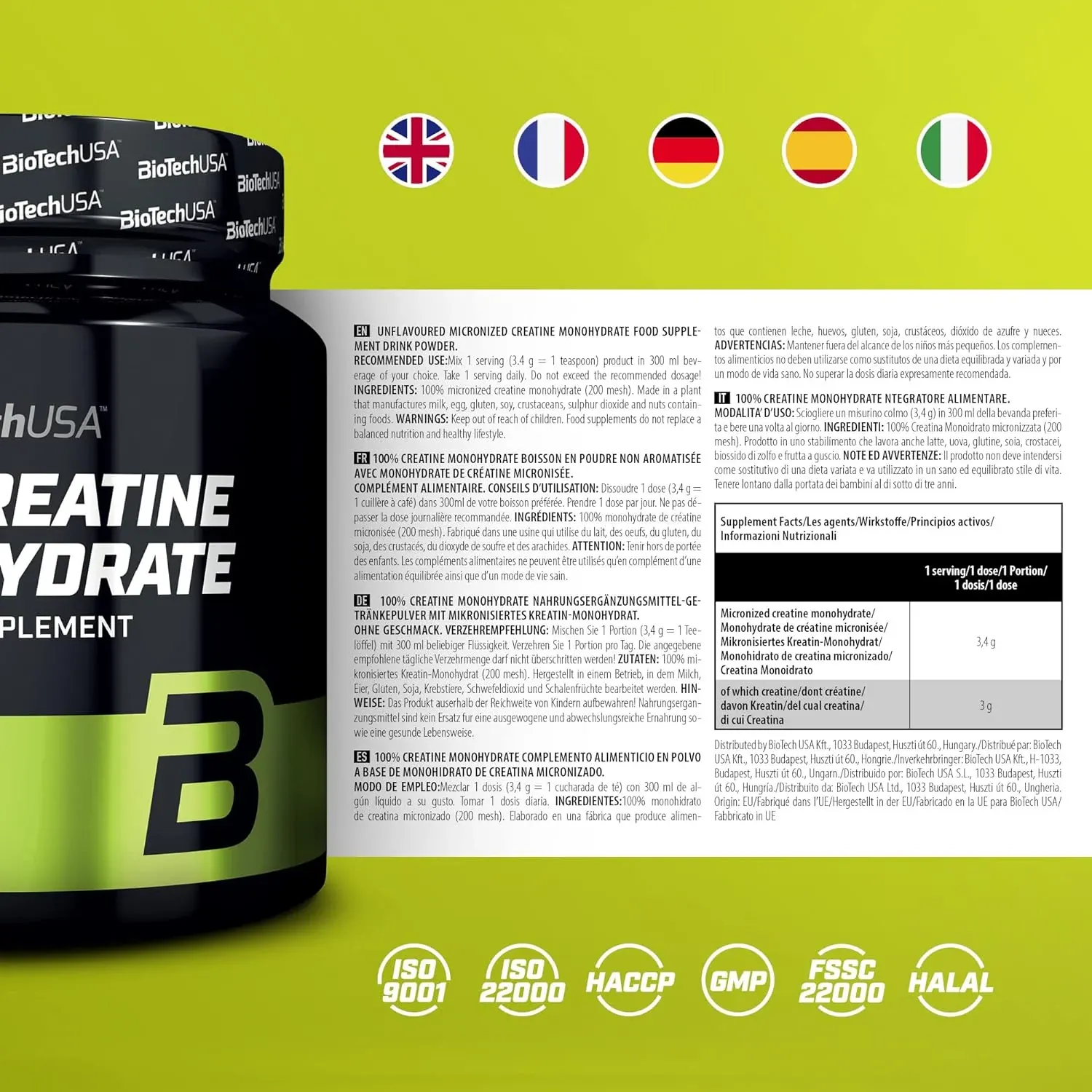 100 % CREATINE BIOTECH USA - 300GR